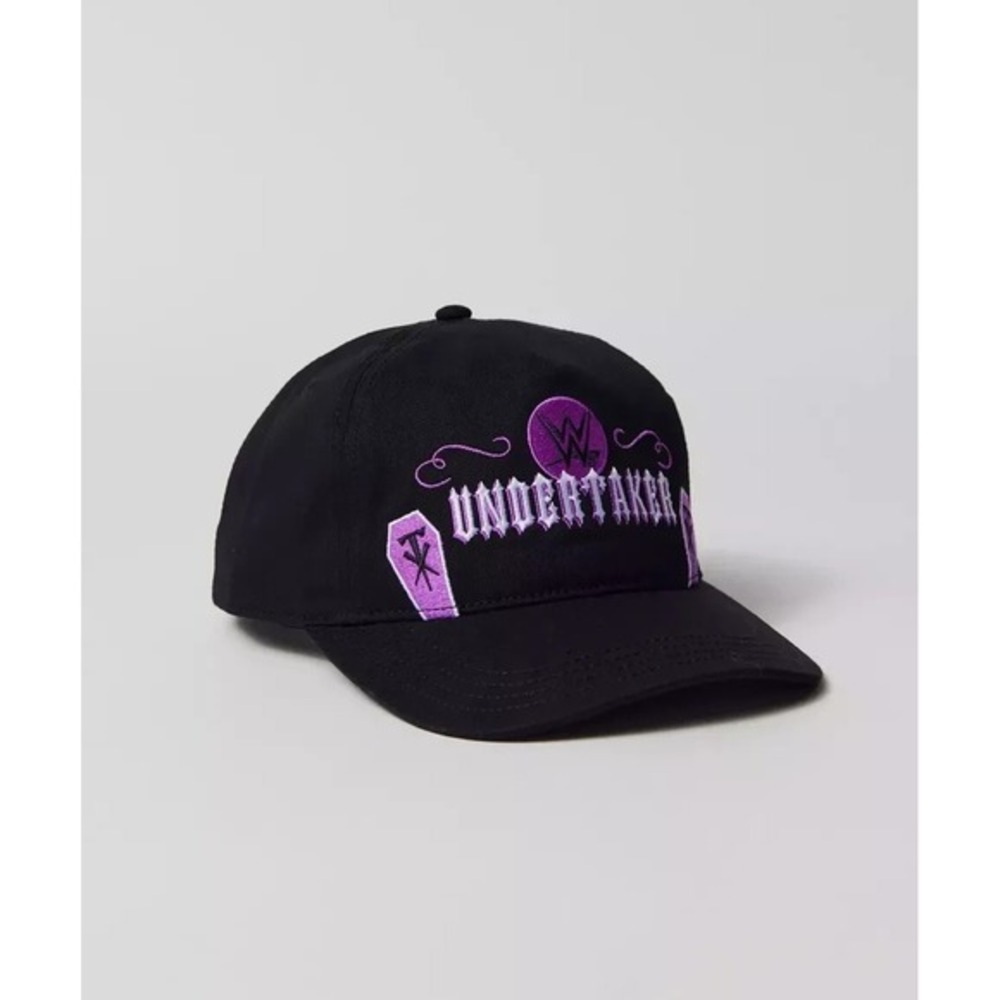 WWE The Undertaker Snapback Hat Black Purple Coffin Logo Adult‎ Wrestling Cap
